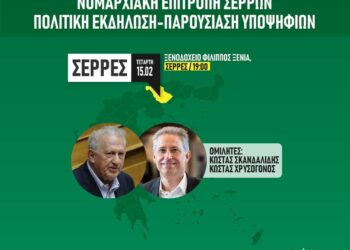 ΠΟΛΙΤΙΚΗ ΕΚΔΗΛΩΣΗ ΤΗΣ ΝΕ ΣΕΡΡΩΝ ΤΟΥ ΠΑΣΟΚ- ΚΙΝΑΛ ΜΕ ΤΗΝ ΠΑΡΟΥΣΙΑ ΣΚΑΝΔΑΛΙΔΗ ΚΑΙ ΧΡΥΣΟΓΟΝΟ ΤΗΝ ΤΕΤΑΡΤΗ 15-2-2023