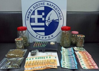 ΣΕΡΡΕΣ: ΚΑΤΑΣΧΕΘΗΚΑΝ ΚΑΝΝΑΒΗ , ΔΙΣΚΙΑ ΝΑΡΚΩΤΙΚΗΣ ΟΥΣΙΑΣ ΚΑΙ ΧΡΗΜΑΤΑ