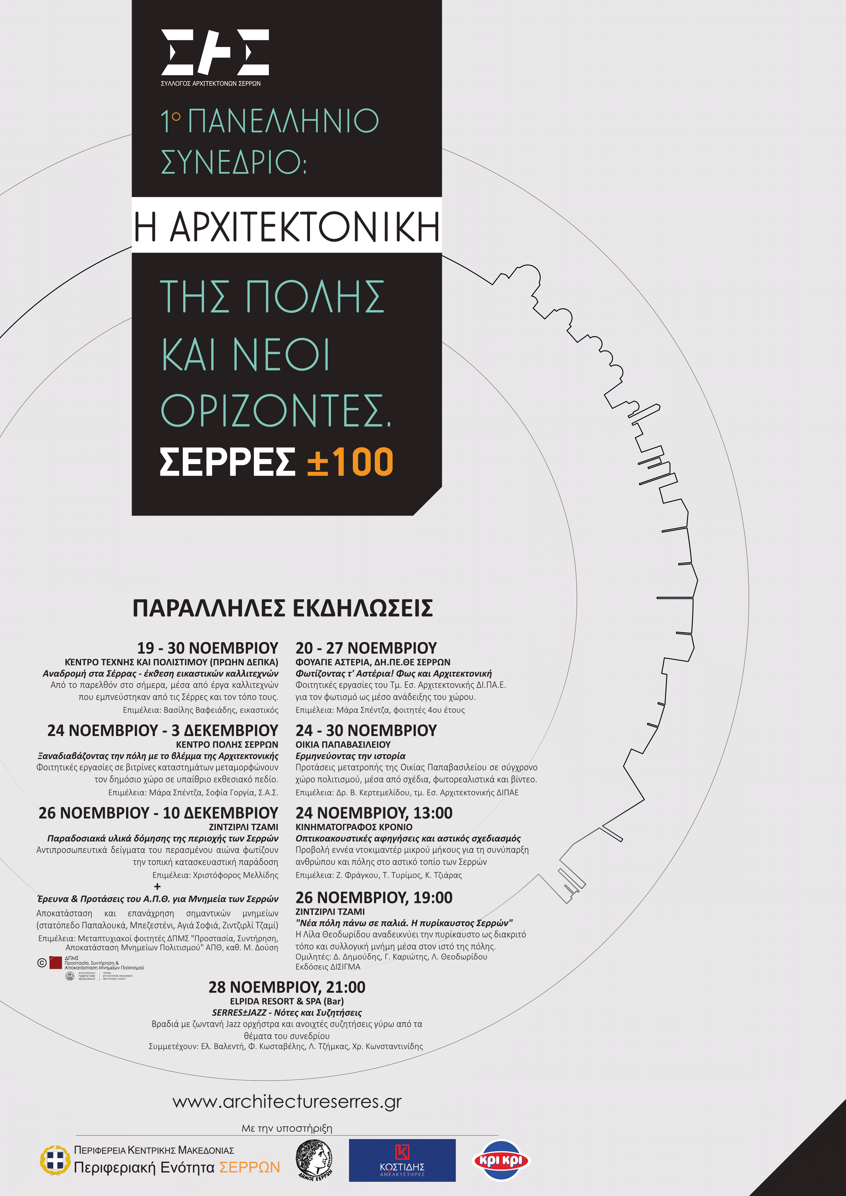 1ο ΠΑΝΕΛΛΗΝΙΟ ΣΥΝΕΔΡΙΟ ΤΟΥ ΣΥΛΛΟΓΟΥ ΑΡΧΙΤΕΚΤΟΝΩΝ ΣΕΡΡΩΝ